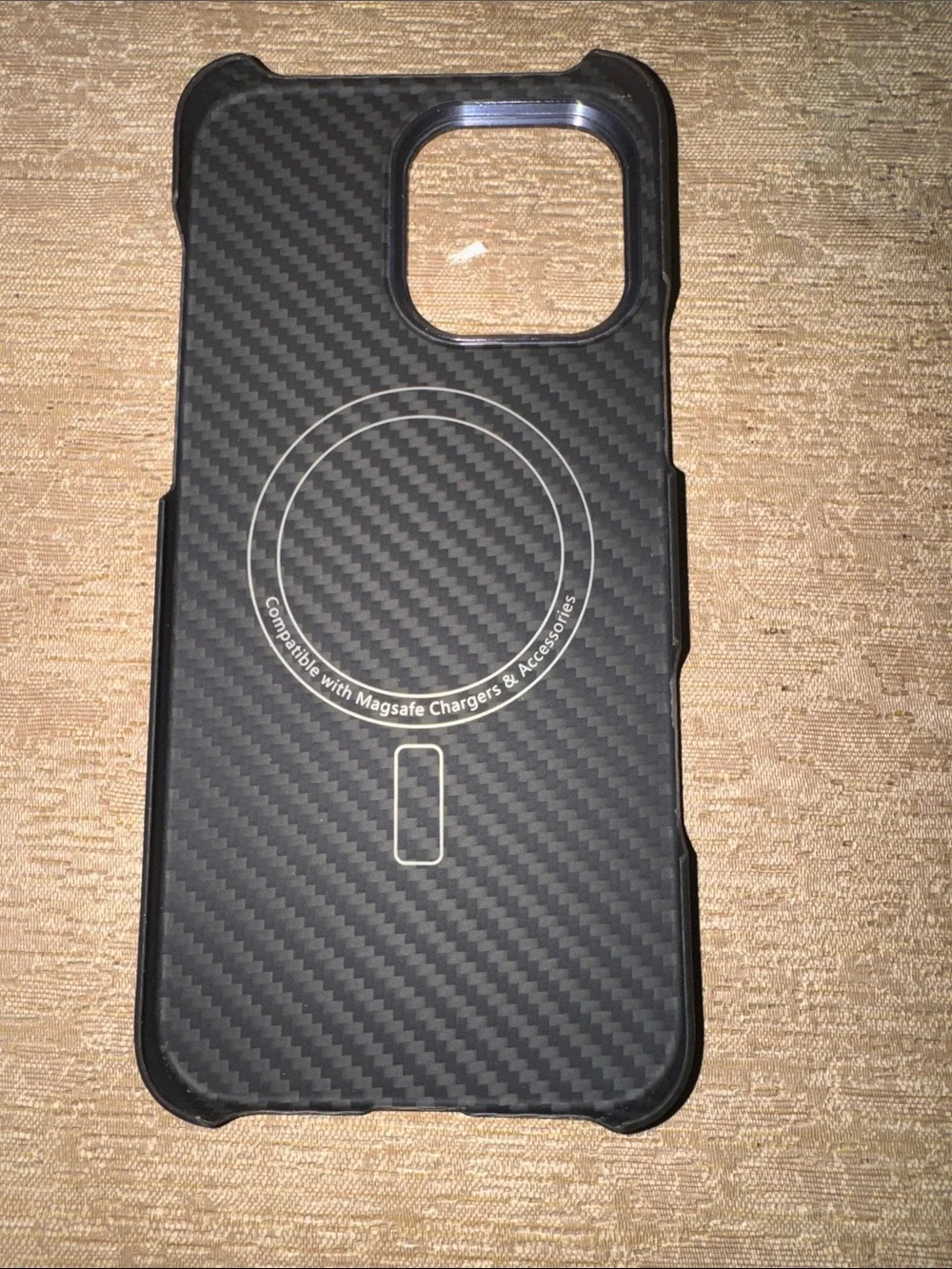 Black Carbon Fiber MagSafe-Compatible Phone Case